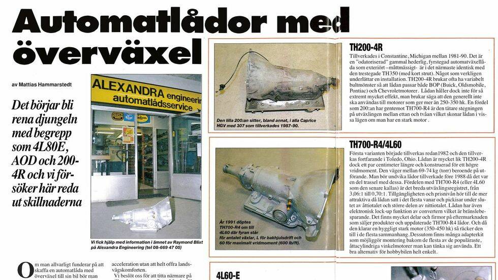 Automatlådor med överväxel
